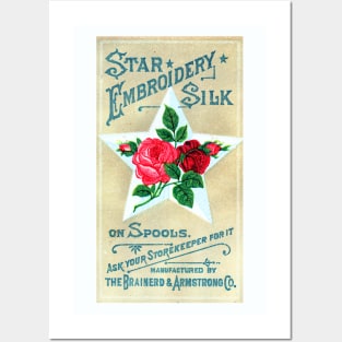 Star Embroidery Silk Advertisment Posters and Art